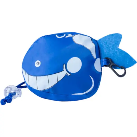 Kissa Foldable Drawstring Bag Blue Closed